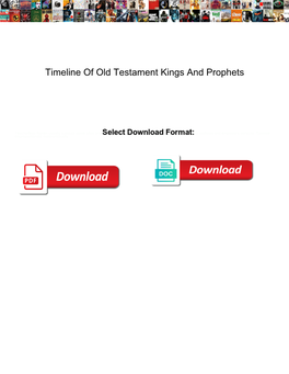 Timeline of Old Testament Kings and Prophets