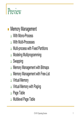 Virtual Memory  Virtual Memory with Paging  Page Table  Multilevel Page Table