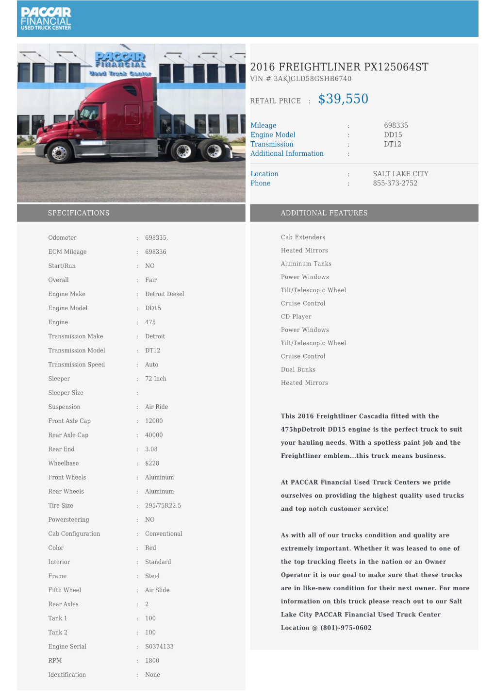 Truck Pdf | PACCAR FINANCIAL Used Truck Center