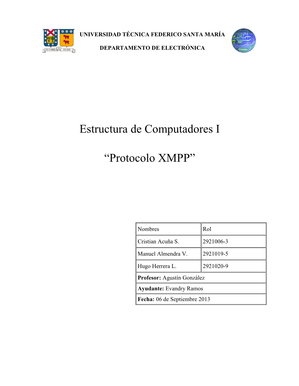 Estructura De Computadores I “Protocolo XMPP”