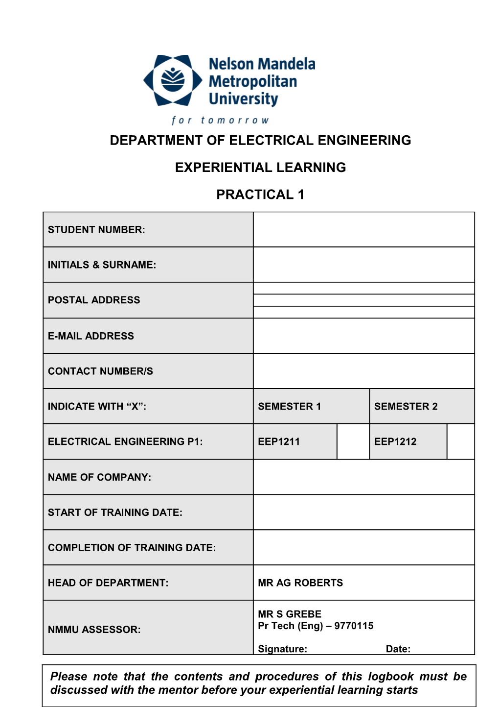 Department of Electrical Engineering