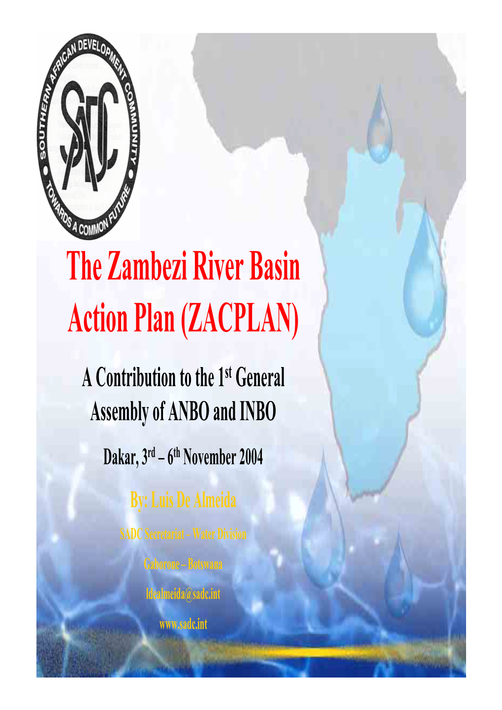 The Zambezi River Basin Action Plan (ZACPLAN)