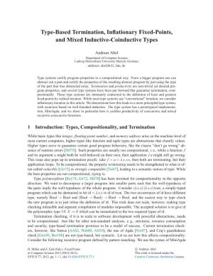 Type-Based Termination, Inflationary Fixed-Points, and Mixed Inductive-Coinductive Types