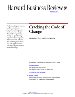 Cracking the Code of Change