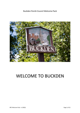 Buckden Parish Council Welcome Pack