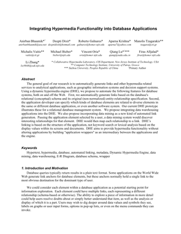 Integrating Hypermedia Functionality Into Database Applications