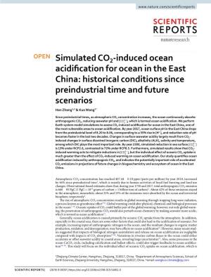Induced Ocean Acidification for Ocean in the East China