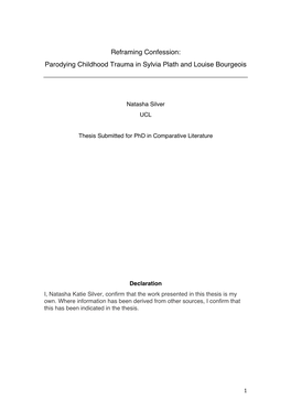 Parodying Childhood Trauma in Sylvia Plath and Louise Bourgeois