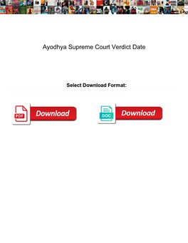 Ayodhya Supreme Court Verdict Date