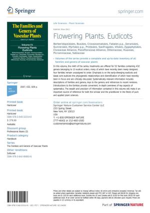 Flowering Plants. Eudicots