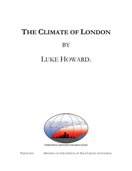 The Climate of London by Luke Howard