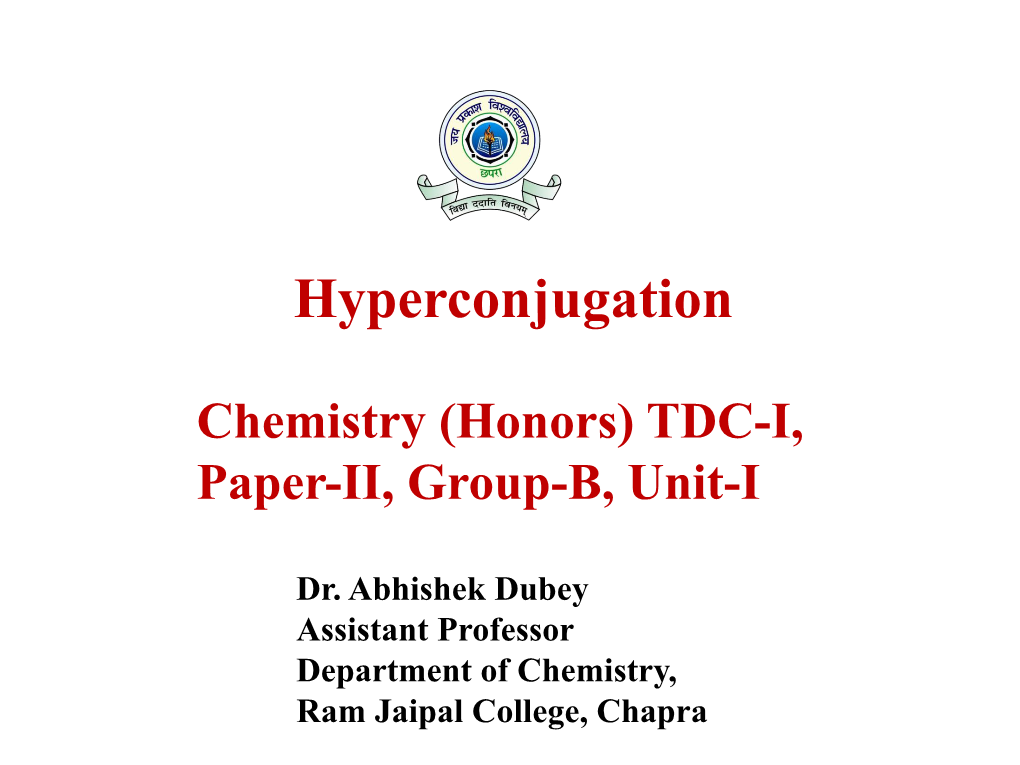 Hyperconjugation