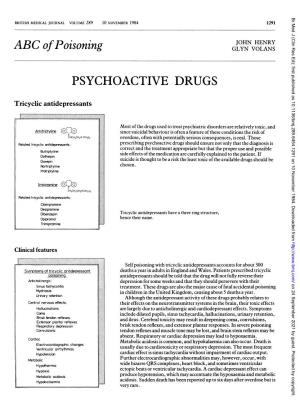 ABC Ofpoisoning PSYCHOACTIVE DRUGS