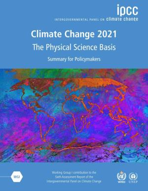 Summary for Policymakers. In: Climate Change 2021: the Physical Science Basis