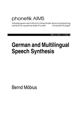 German and Multilingual Speech Synthesis