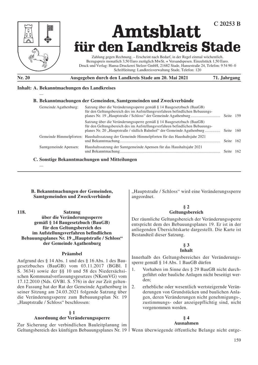 B. Bekanntmachungen Der Gemeinden