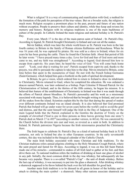 What Is Religion? It Is a Way of Communicating and Reunification with God, a Method for the Formation of the Path for Perception of the True Values