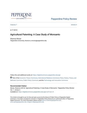 Agricultural Patenting: a Case Study of Monsanto