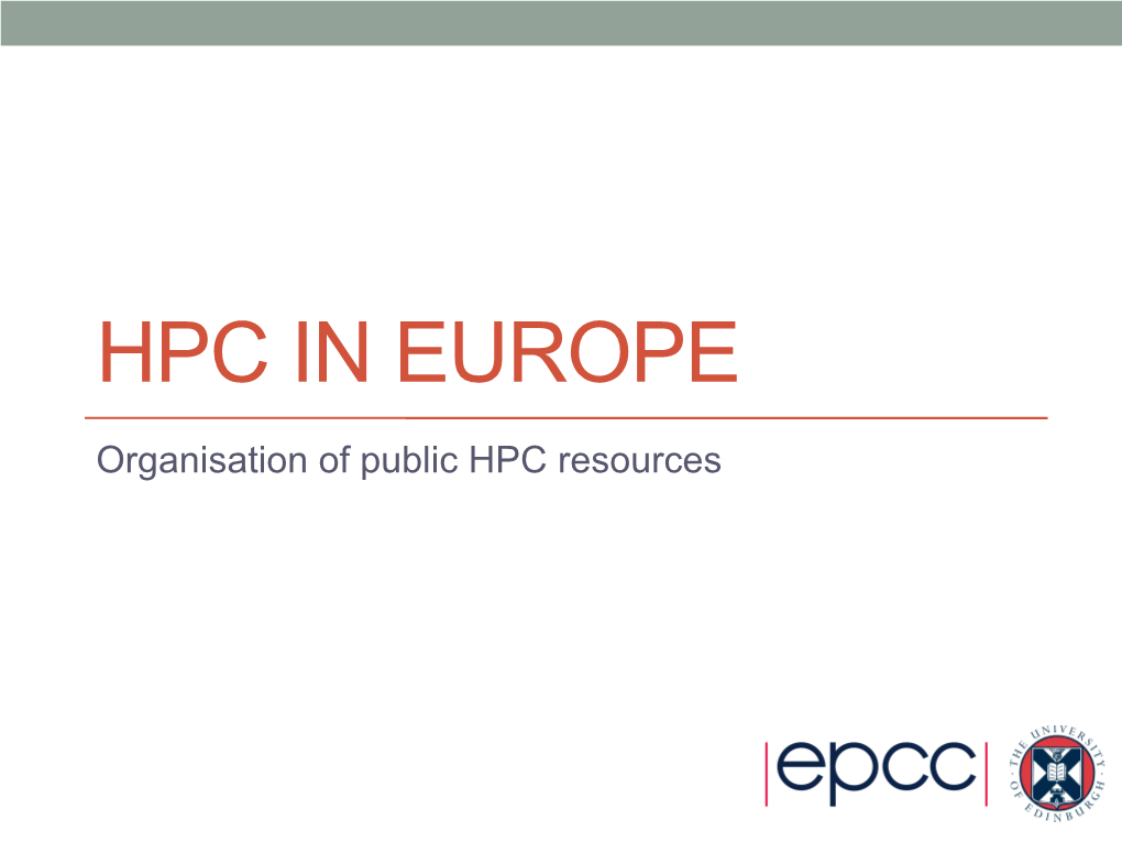 Hpc in Europe