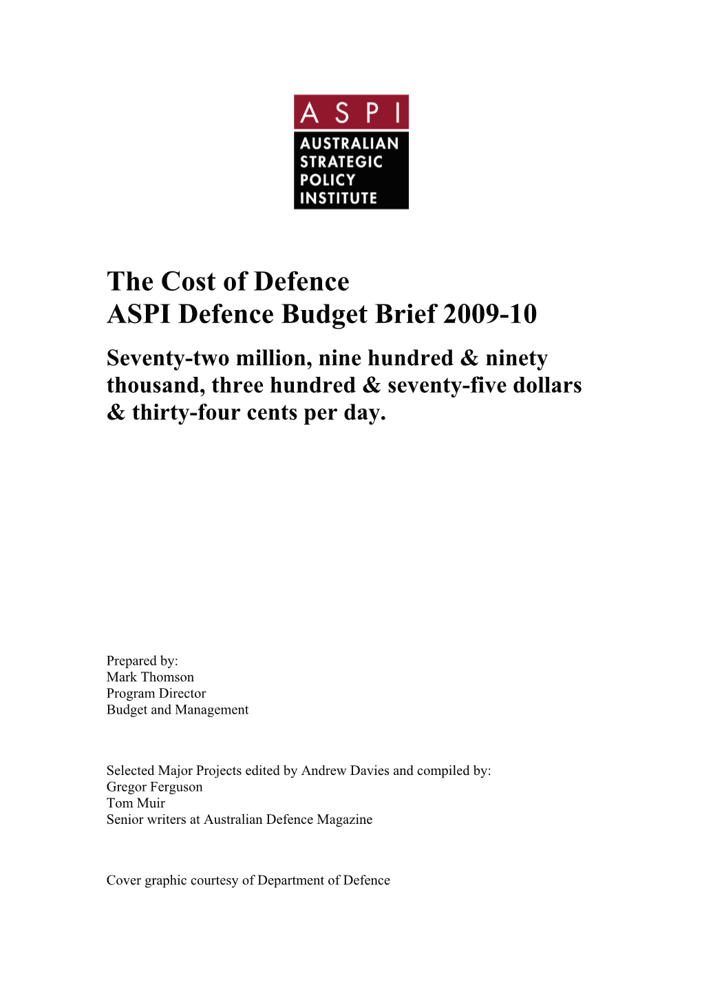 The Cost of Defence