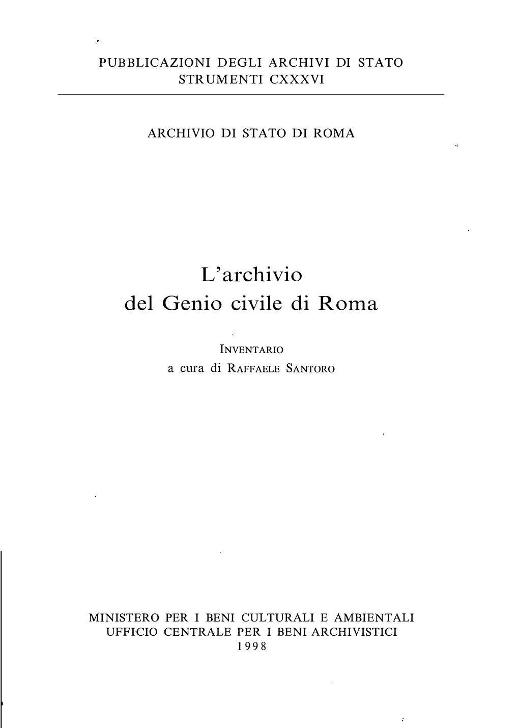 L'archivio Del Genio Civile Di Roma
