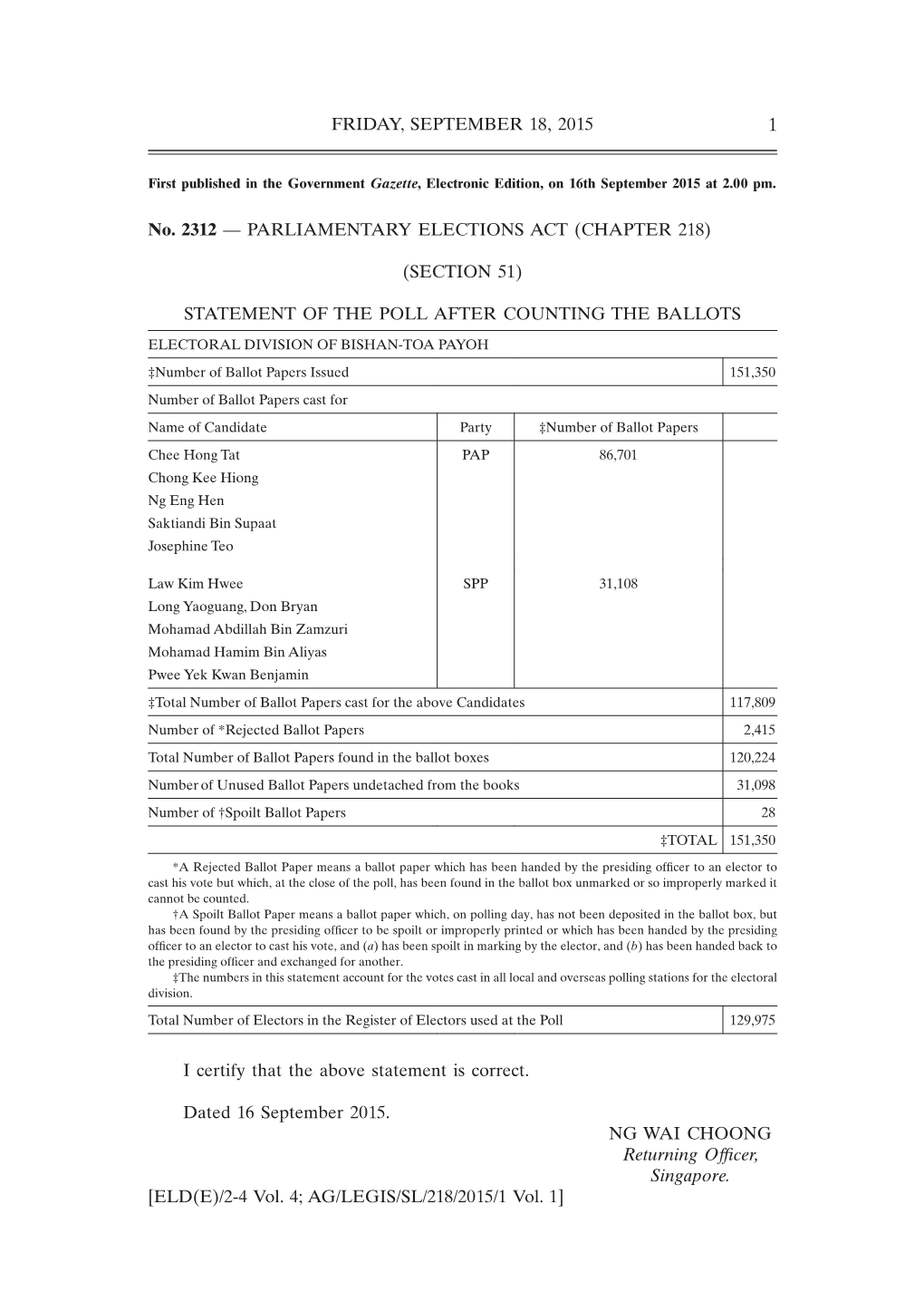 Parliamentary Elections Act (Chapter 218)