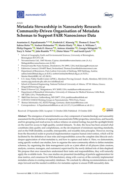 Community-Driven Organisation of Metadata Schemas to Support FAIR Nanoscience Data