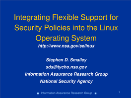 NSA Security-Enhanced Linux (Selinux)