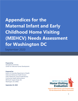 Appendices for the Maternal Infant and Early Childhood Home Visiting (MIEHCV) Needs Assessment for Washington DC September 2020