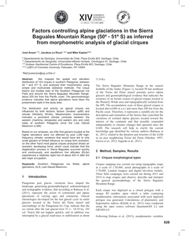 Factors Controlling Alpine Glaciations in the Sierra Baguales Mountain Range (50º - 51º S) As Inferred from Morphometric Analysis of Glacial Cirques