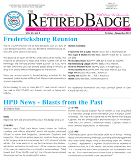 Fredericksburg Reunion HPD News