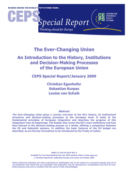 The Ever-Changing Union: an Introduction to the History