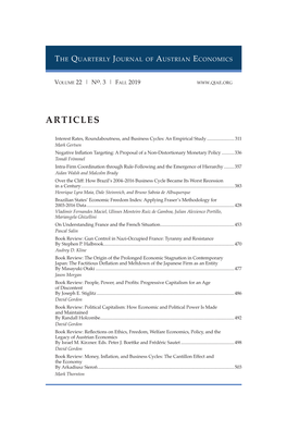 Quarterly Journal of Austrian Economics 22 No 3 2019.Pdf