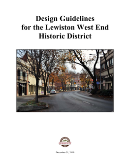 Design Guidelines for the Lewiston West End Historic District