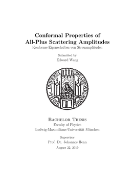 Conformal Properties of All-Plus Scattering Amplitudes Konforme Eigenschaften Von Streuamplituden