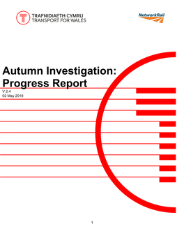 Autumn Investigation: Progress Report V 2.4 02 May 2019