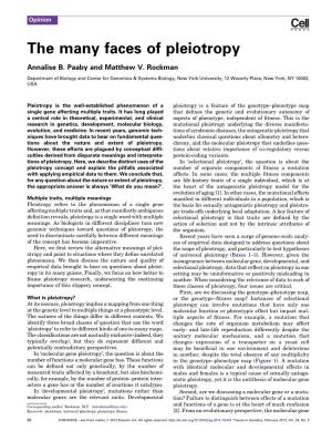 The Many Faces of Pleiotropy