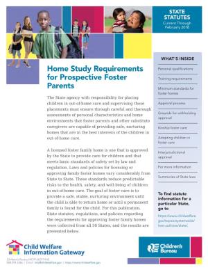 Home Study Requirements for Prospective Foster Parents
