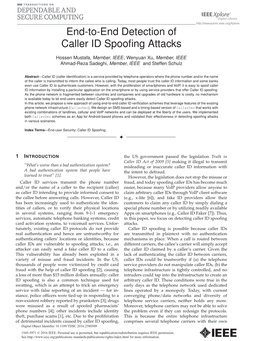 End-To-End Detection of Caller ID Spoofing Attacks