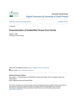 Characterization of Unidentified Viruses from Florida