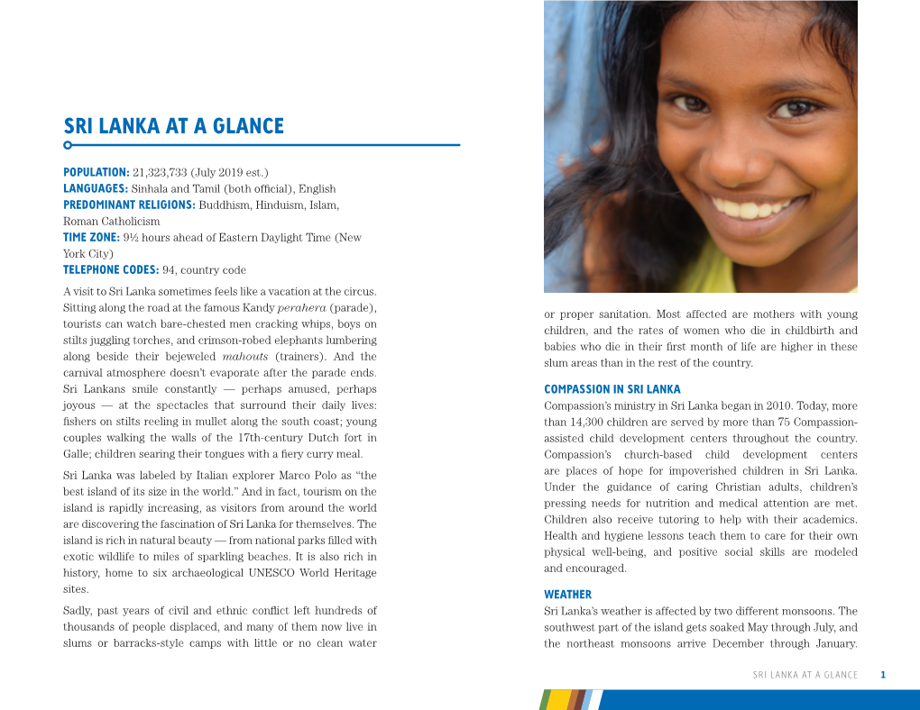 Sri Lanka at a Glance