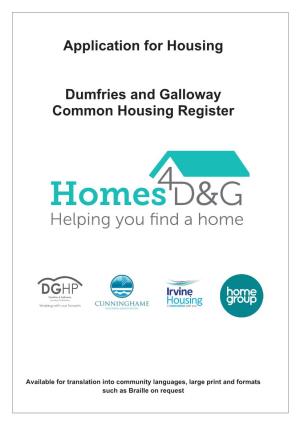 Application for Housing Dumfries and Galloway Common