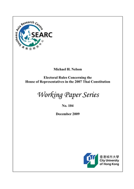 Working Paper Series