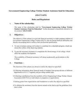 (Gect SAFE) Rules and Regulations Name of the Schol