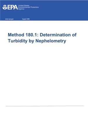 Method 180.1: Determination of Turbidity by Nephelometry