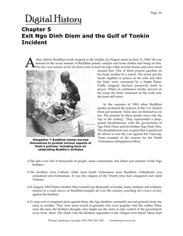 Chapter 5 Exit Ngo Dinh Diem and the Gulf of Tonkin Incident