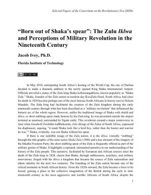 “Born out of Shaka's Spear”: the Zulu Iklwa and Perceptions of Military