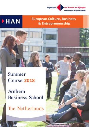 Summer Course 2018 Arnhem Business School the Netherlands