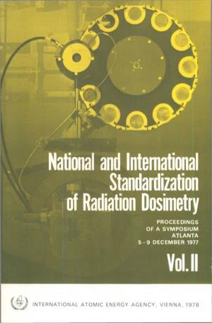 National and International Standardization of Radiation Dosimetry