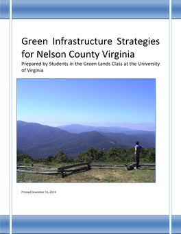 Green Infrastructure Strategies for Nelson County Virginia Prepared by Students in the Green Lands Class at the University of Virginia